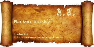 Markon Bardó névjegykártya